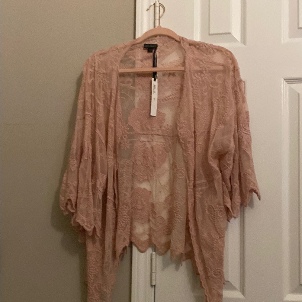 Blush Lace Kimono Cardigan